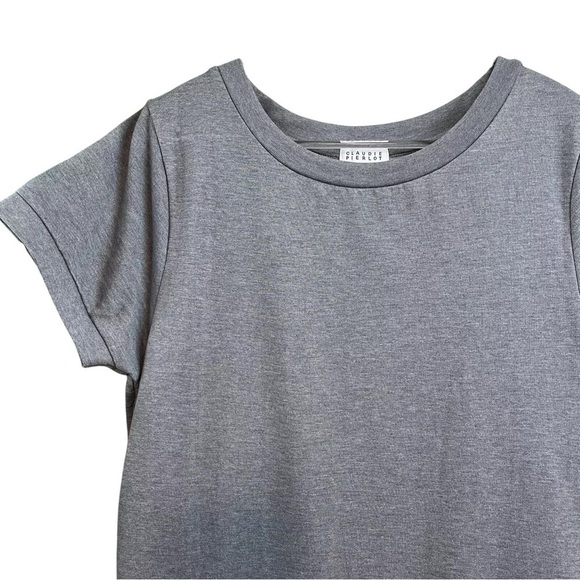 Claudie Pierlot Sequined Trust Party Dress Metallic Silver Gray Size EU 38 US 6 - Picture 3 of 8